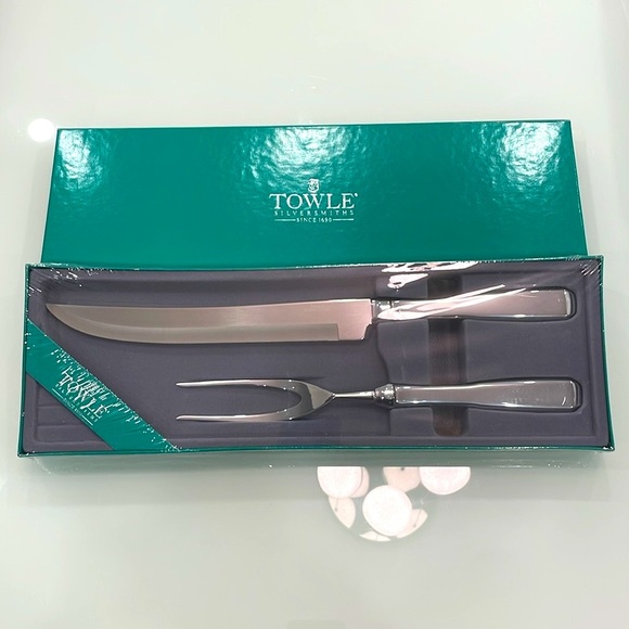 *NEW* Vintage Towle Silversmiths Stainless Steel Carving Set made in USA - Picture 1 of 9